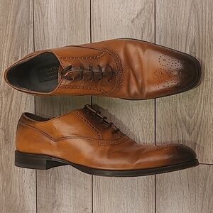 TO BOOT NEW YORK Light Tan Brown Burnished Leather Sz 11 Oxford Mens Dress Shoes